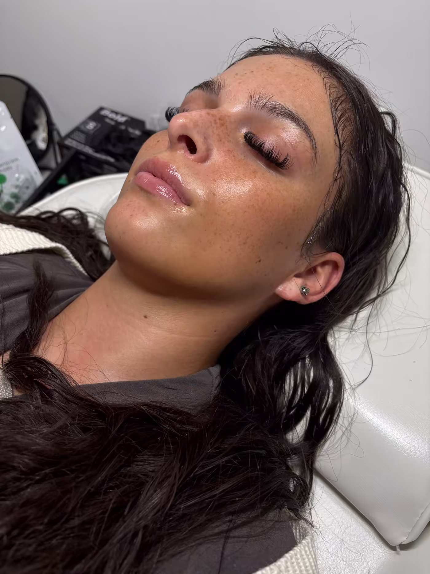 Close-up of radiant, healthy skin after a professional treatment